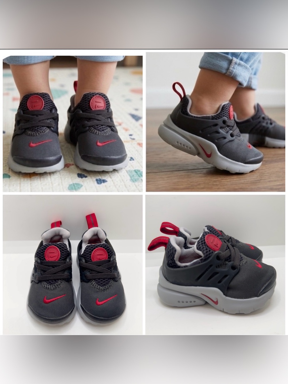 Nike Presto Toddler/ Infant Shoes Black /Red Size 5C